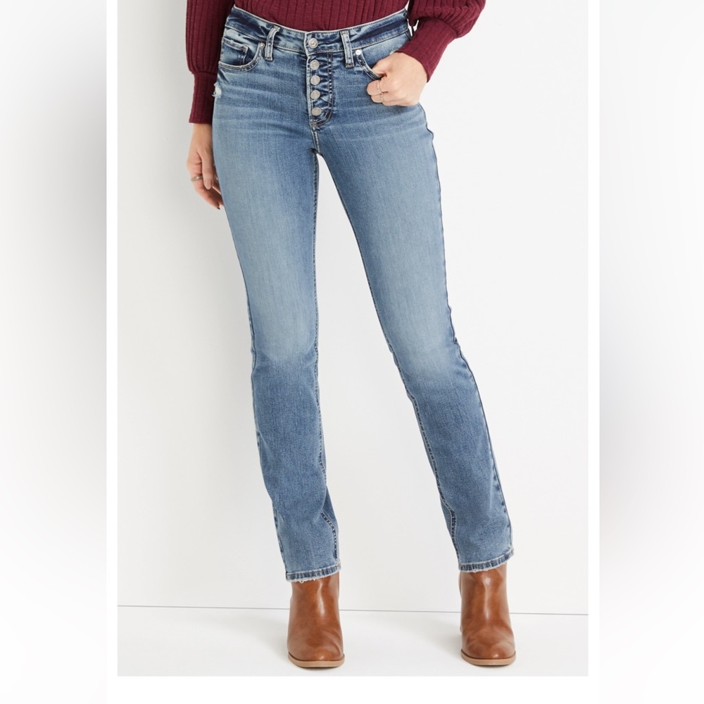 Silver Jeans Co.® Most Wanted Straight Mid Rise Button Fly Jean